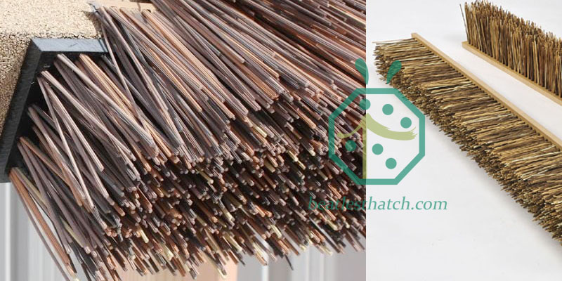 Synthetic Reed Thatch Eave Tile For Tiki Hut Installation