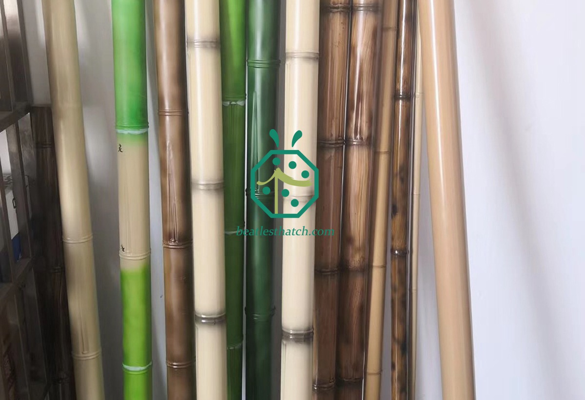 synthetic bamboo canes for outdoor patio concrete wall decoration