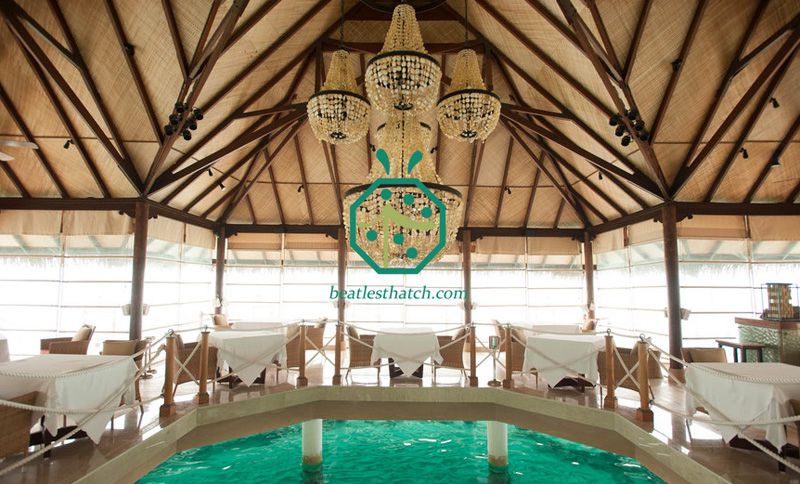 Overwater Bungalow Lauhala Ceiling Decoration For Resort Hotel