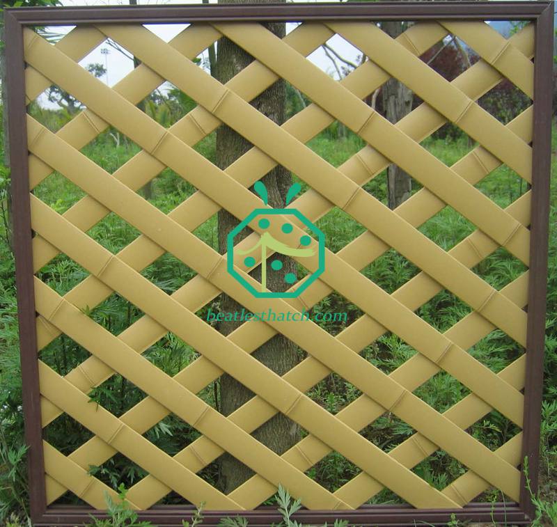 synthetic bamboo slat fencing panel for villa garden decoration
