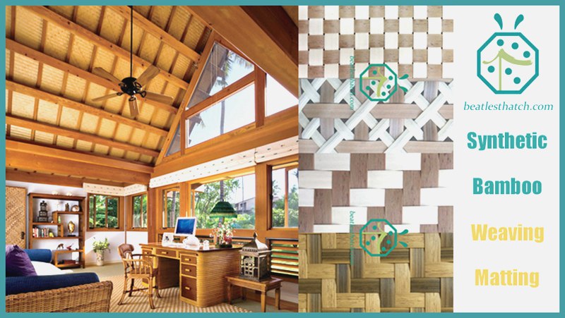 Tropical feeling artificial palm woven ceiling for restaurant interior decoration