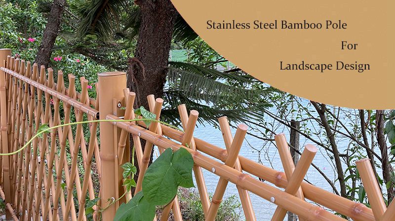 Stainless steel iron bamboo pole fence design for landscape decoration