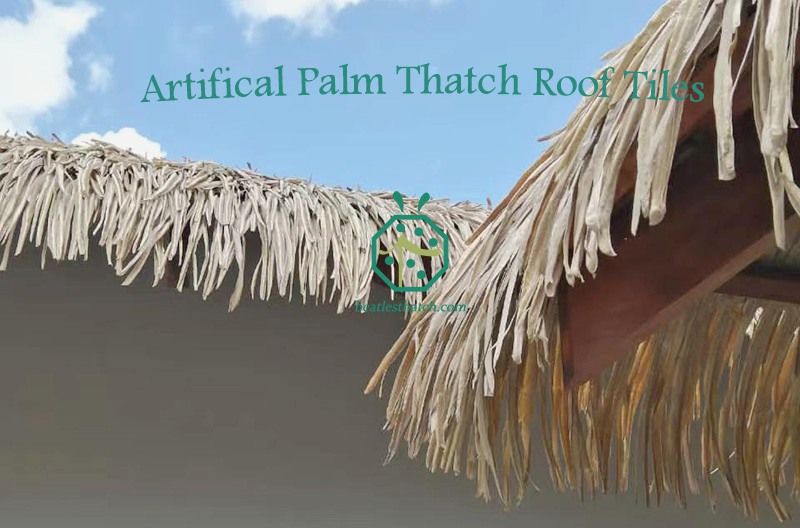 Zoological amusement park palapa synthetic palm thatch roof tiles