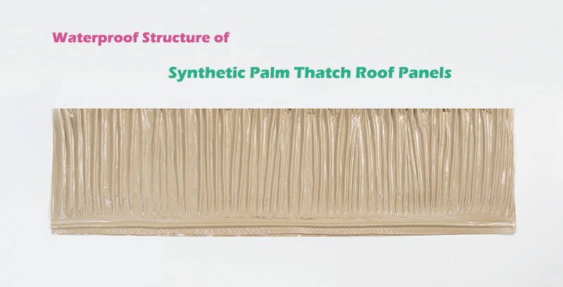 Die wasserdichte Struktur des synthetischen Palmblatt-Strohdachs