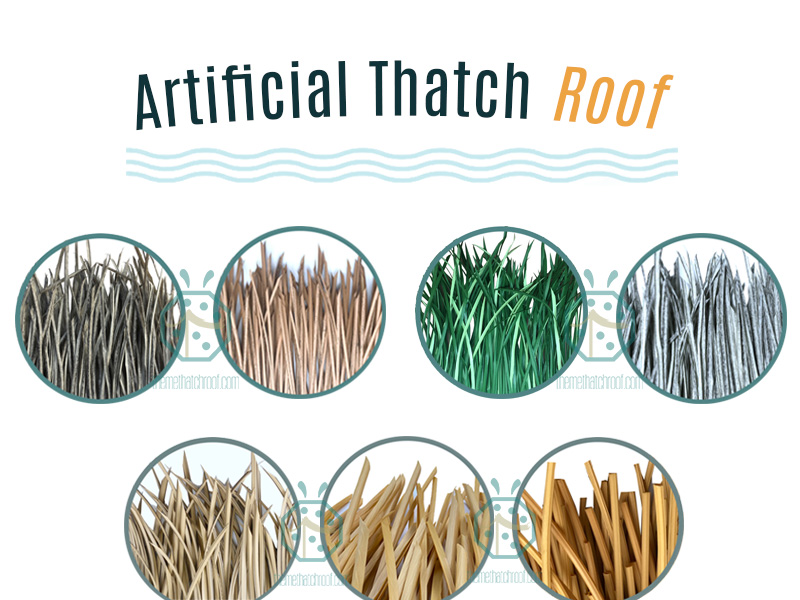 synthetic PE leaf thatch for cottage roof covering