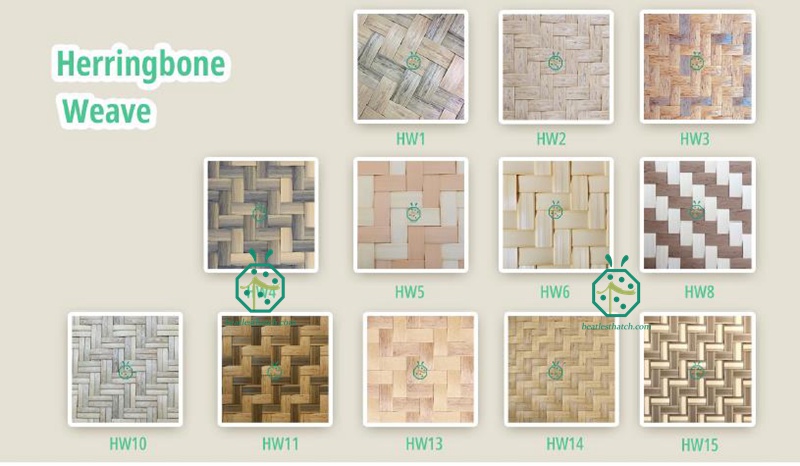 Synthetic Bamboo Herringbone Weave Panel For Tree Hut House Interior Wall And Ceiling Decoration