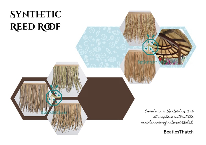 Synthetic reed thatch roofing