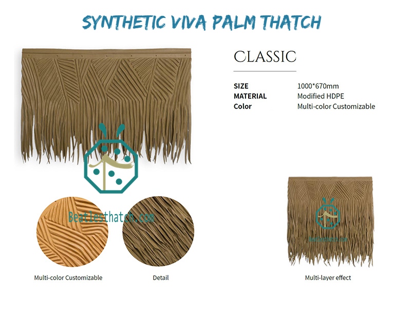Waterproof Viva Palm Thatch Roof For Resort