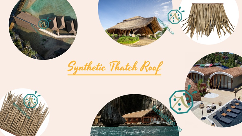 Water park tiki bar project artificial thatch roof tiles