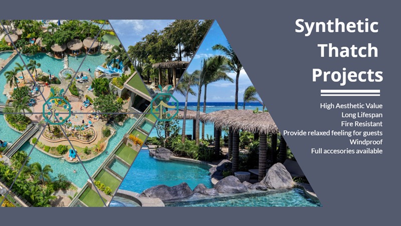 Theme Park Synthetic Thatched Roof Cottage