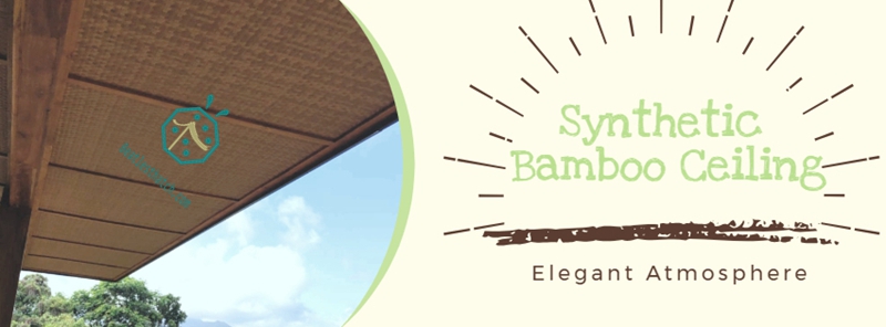 Sunshade structure with bamboo mat ceiling