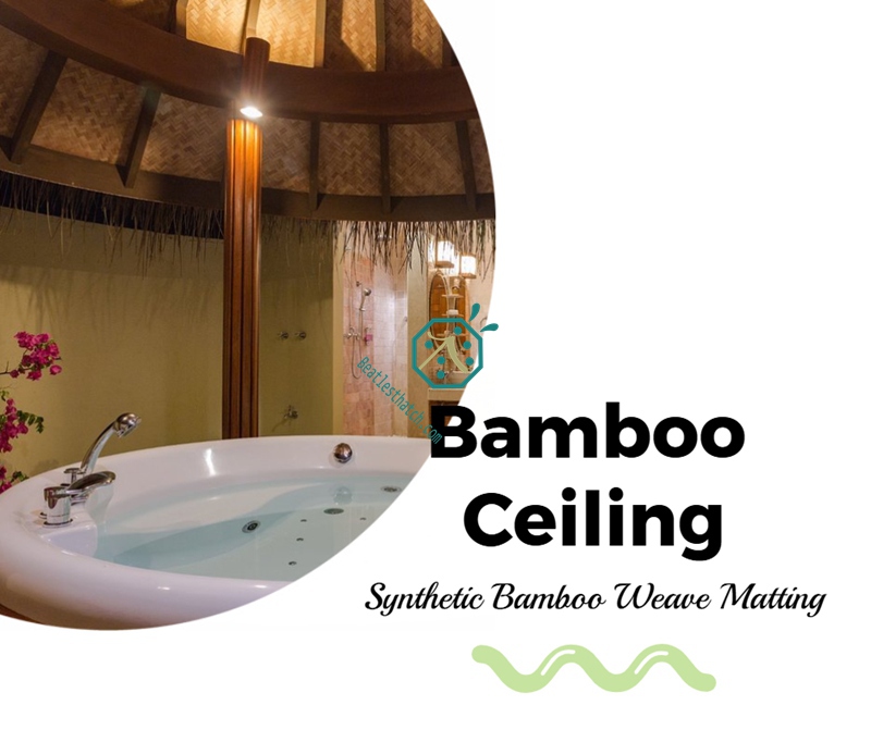 Tropical country resort hotel SPA ceiling decoration with artificial bamboo weaving panel Tropical country resort hotel SPA ceiling decoration with artificial bamboo weaving panel