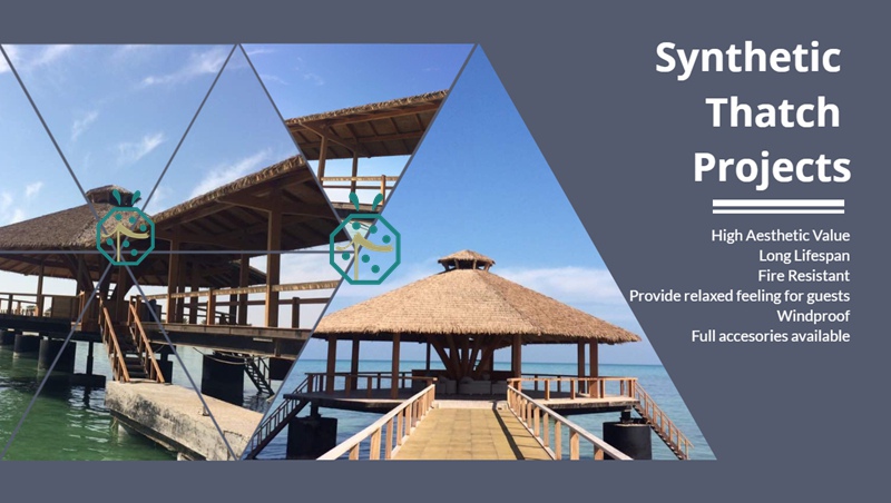 Artificial Thatch Roofing For Resort Hotel Pergola Construction