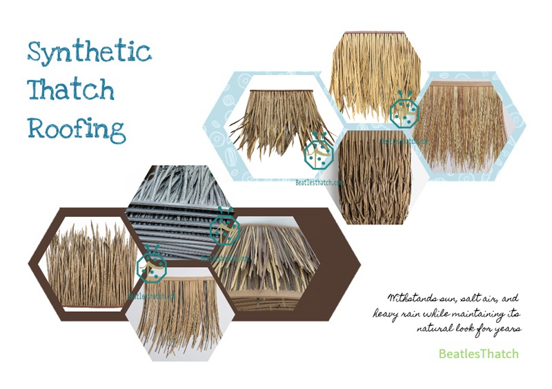 Synthetic thatch roofing material