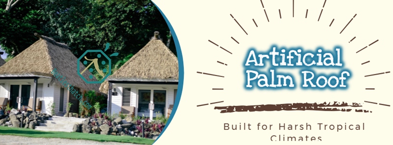 Authentic and hassle-free synthetic palm thatch roof for island real estate development
