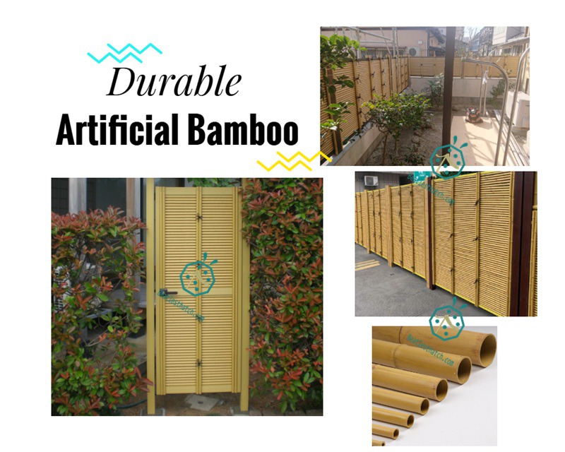 Artificial plastic bamboo stick fence in Japan Artificial plastic bamboo stick fence in Japan