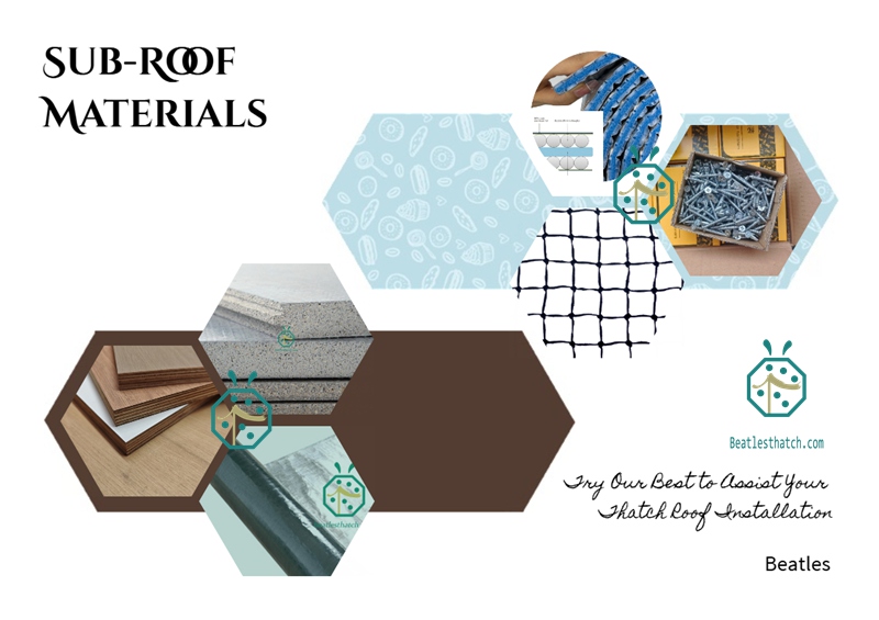 Thermal Insulation Materials, Waterproof Materials and Plywood for Artificial Thatch Sub-Roof Installation