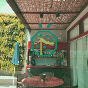 Beverage Shop Pergola Resin Wicker Ceiling Lining Sheet For Tropical Decoration