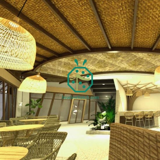 Resort Hotel Artificial Sawali Bamboo Skin Ceiling Panel Philippines