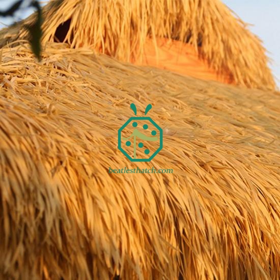 Fake thatch roof covering materials Spain for resort hotel bungalow villa