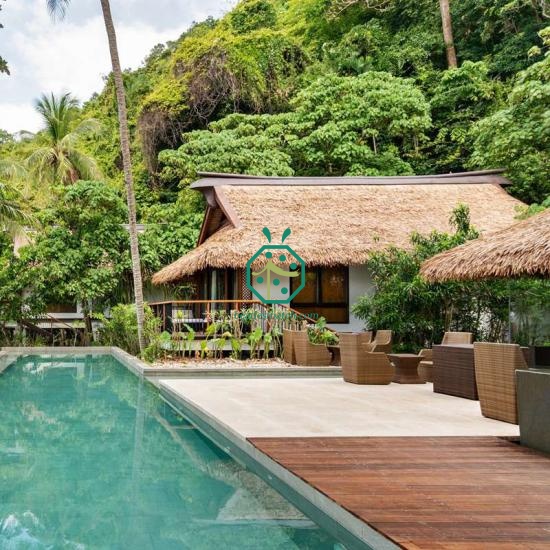 Durable UV-Proof Synthetic Thatch Roof For Pacific Countries