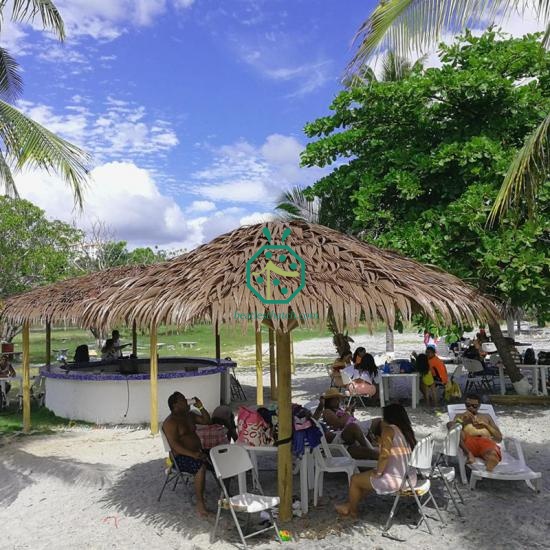 Fireproof Plastic Palm Tree Thatch Roof Panel Martinique For Bohio