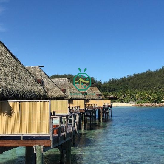 Fiji Water Villa Synthetic Palm Thatch Roofing Materials Supplier