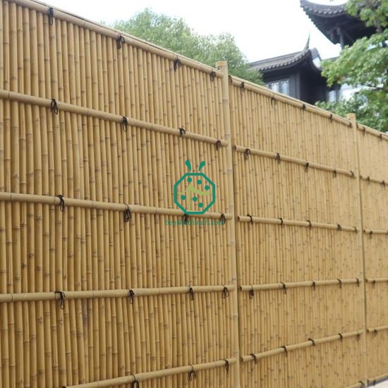 Creative bamboo fence screen design by road