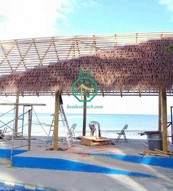 synthetisches Palmdach für das Panama Beach Schwimmbad