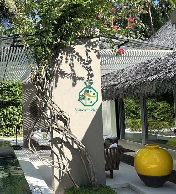 Malediven Garten Hinterhof Kunststoff Cadjan Strohdach